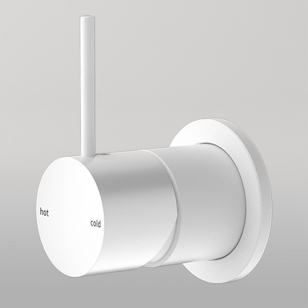 Nero Mecca Shower Mixer 60mm Handle Up Plate Matte White