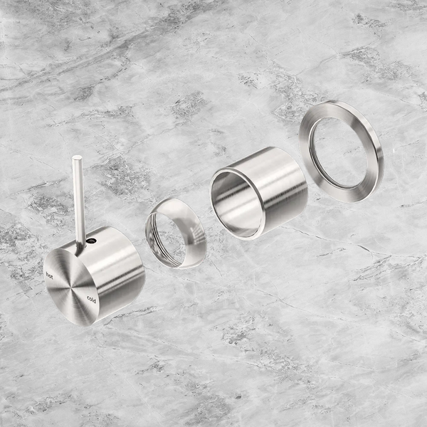 Nero Mecca Shower Mixer 60mm Handle Up Plate (Trim Kit Only) Brushed Nickel