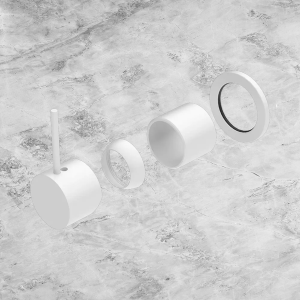 Nero Mecca Shower Mixer 60mm Handle Up Plate (Trim Kit Only) Matte White