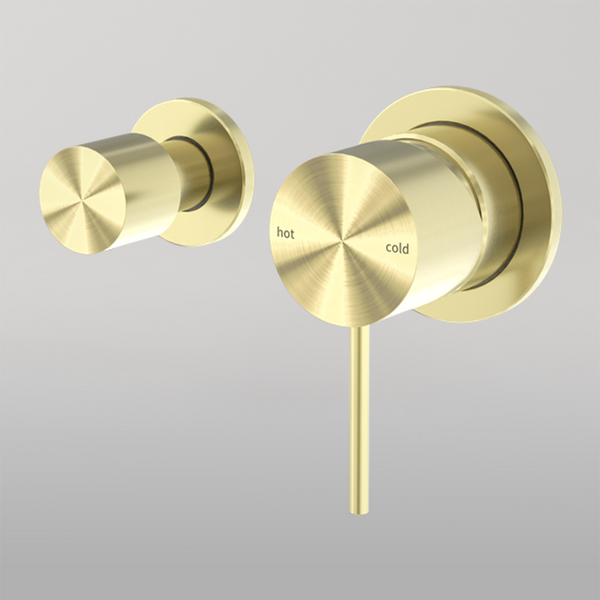Nero Mecca Shower Mixer With Horizontal 2 Way Divertor Brushed Gold