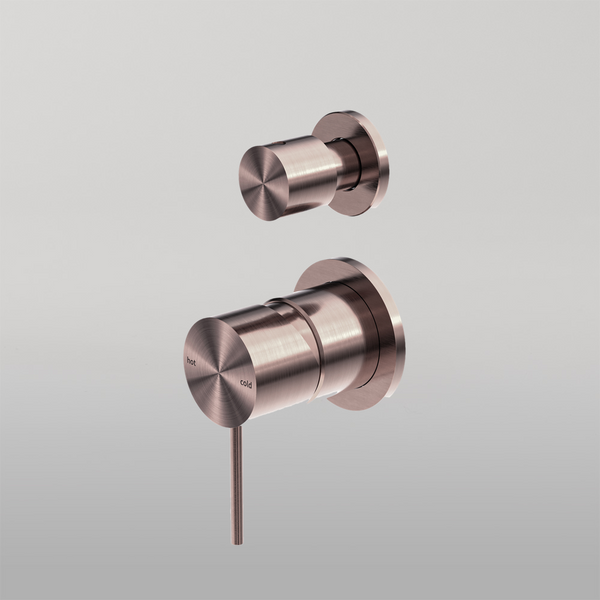 Nero Mecca Shower Mixer With Divertor Separate Back Plate Brushed Bronze