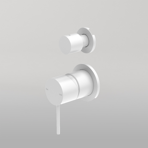 Nero Mecca Shower Mixer With Divertor Separate Back Plate Matte White