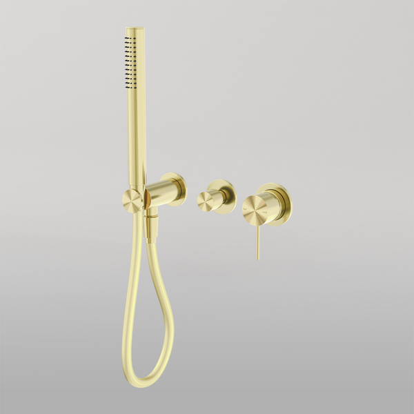 Nero Mecca Shower Mixer Divertor System Separate Back Plate Brushed Gold