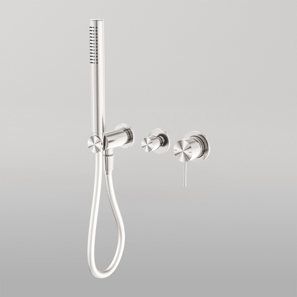Nero Mecca Shower Mixer Divertor System Separate Back Plate Brushed Nickel
