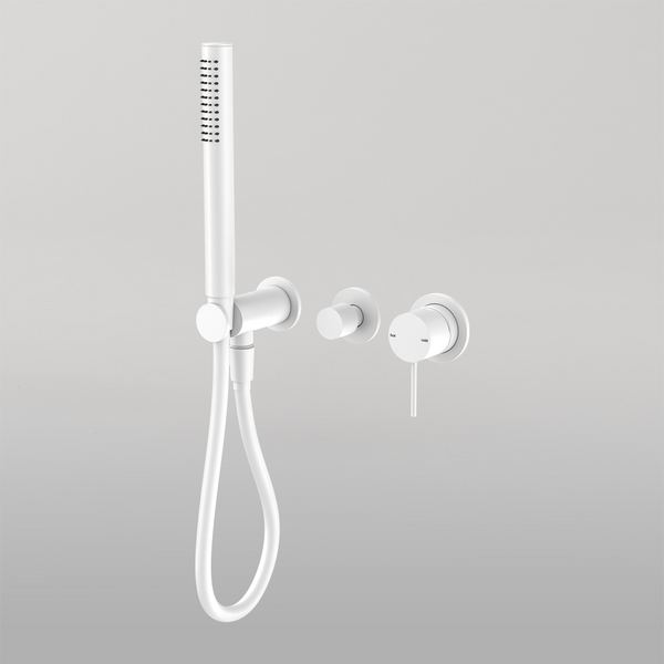 Nero Mecca Shower Mixer Divertor System Separate Back Plate Matte White