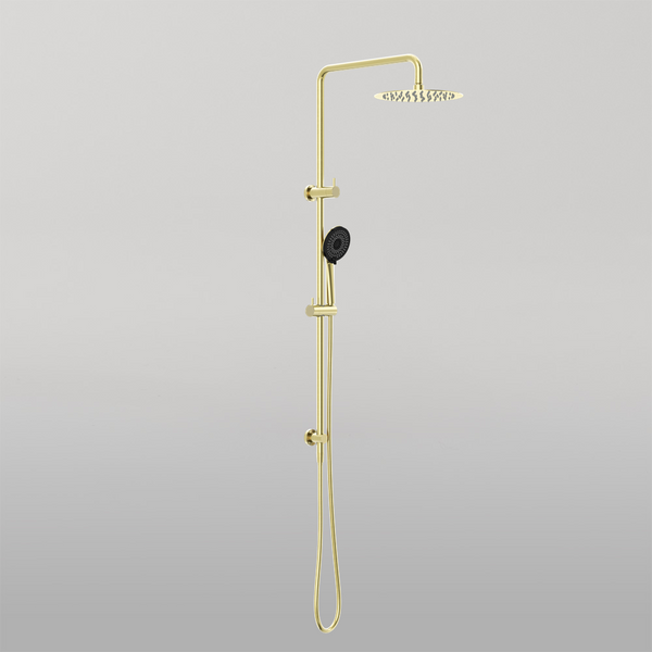 Nero Round Project Twin Shower 4 Star Rating Brushed Gold