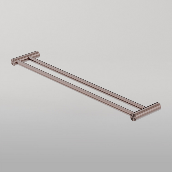 Nero New Mecca Double Towel Rail 600mm Brushed Bronze