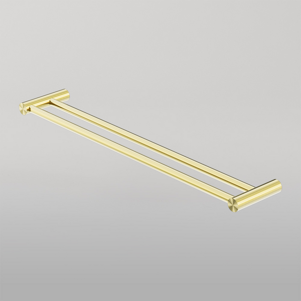 Nero New Mecca Double Towel Rail 600mm Brushed Gold