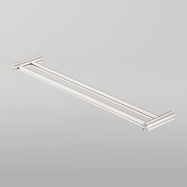 Nero New Mecca Double Towel Rail 800mm Brushed Nickel
