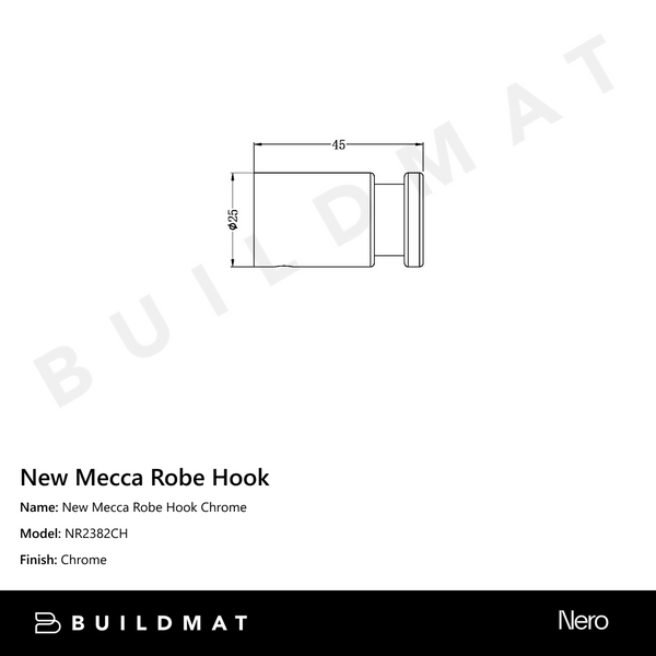 Nero New Mecca Robe Hook Chrome