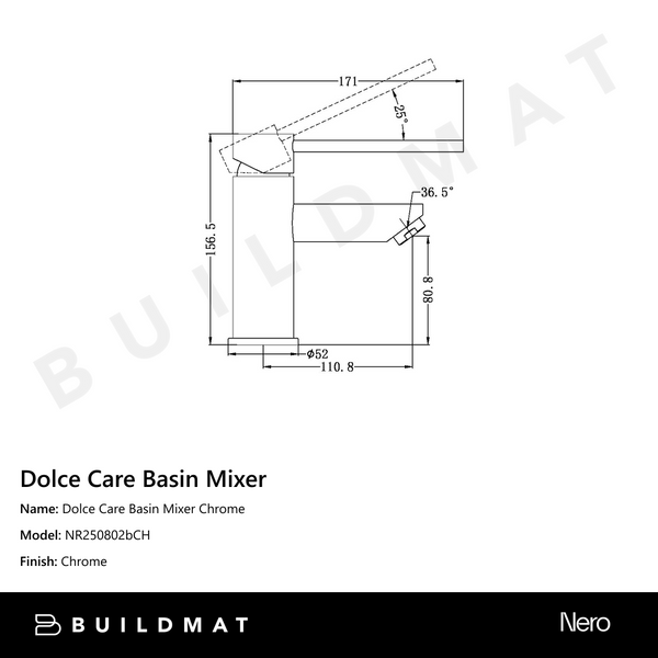 Nero Dolce Care Basin Mixer Chrome