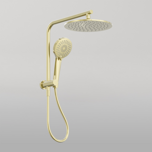 Nero Mecca 2 In 1 Twin Shower Brushed Gold