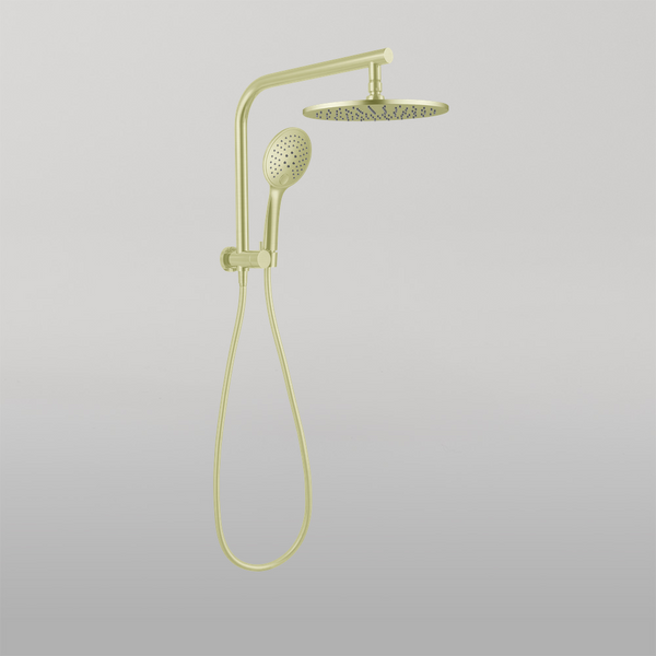 Nero Mecca 2 In 1 Twin Shower Brushed Gold