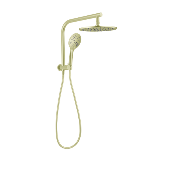 Nero Mecca 2 In 1 Twin Shower Brushed Gold