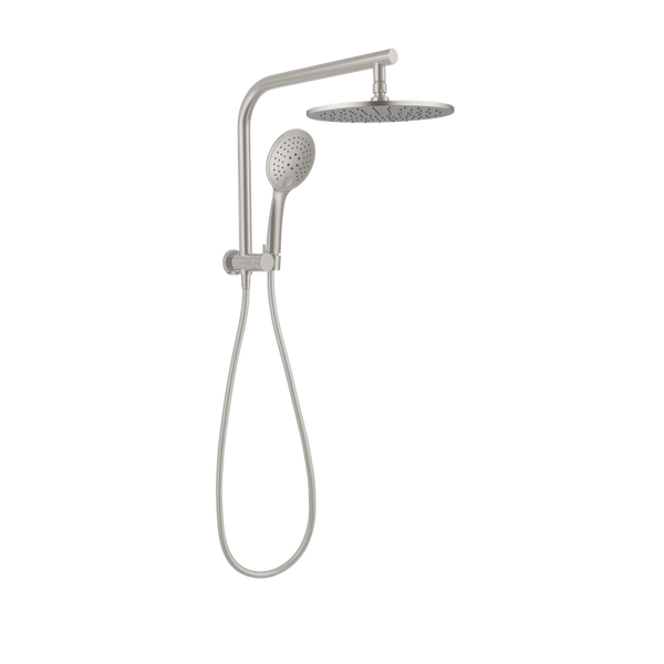 Nero Mecca 2 In 1 Twin Shower Brushed Nickel