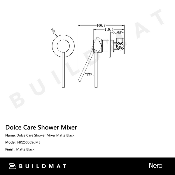 Nero Dolce Care Shower Mixer Matte Black