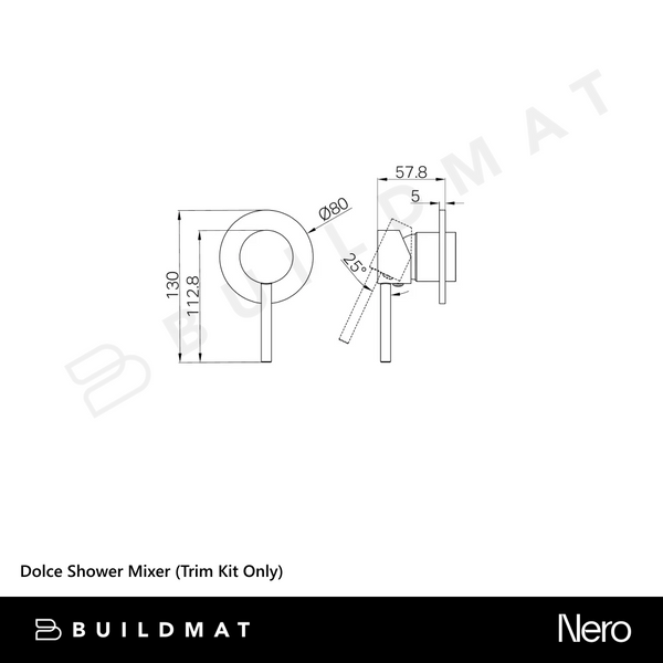 Nero Dolce Shower Mixer (Trim Kit Only) Gunmetal