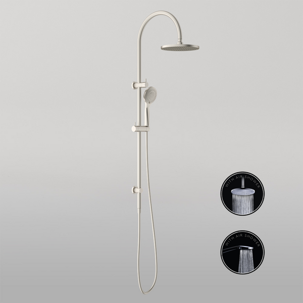 Nero Opal Twin Shower With Air Shower Brushed Nickel