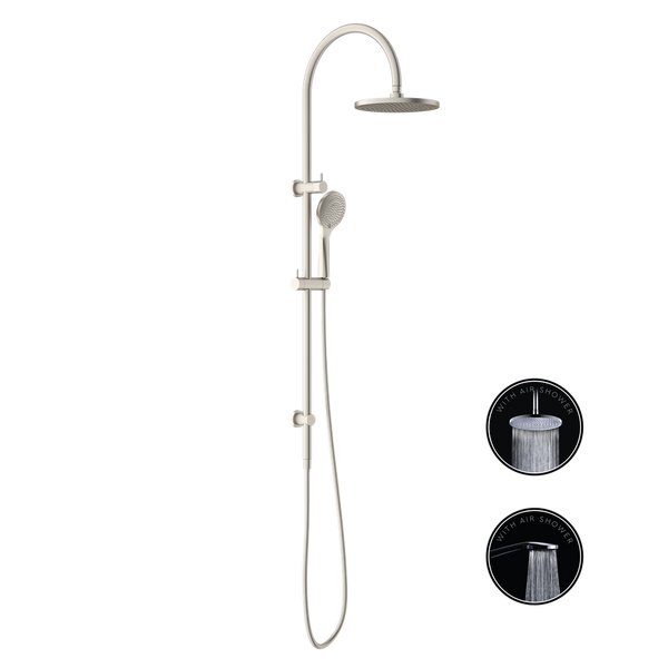 Nero Opal Twin Shower With Air Shower Brushed Nickel