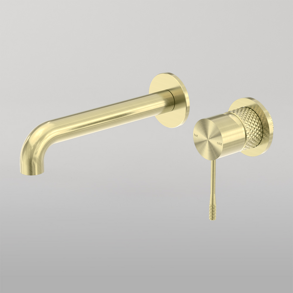 Nero Opal Wall Basin/Bath Mixer Separate Back Plate 120mm Brushed Gold