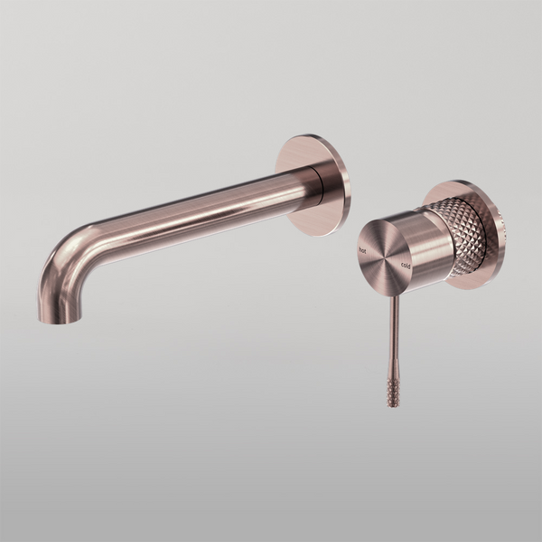 Nero Opal Wall Basin/Bath Mixer Separate Back Plate 120mm Brushed Bronze
