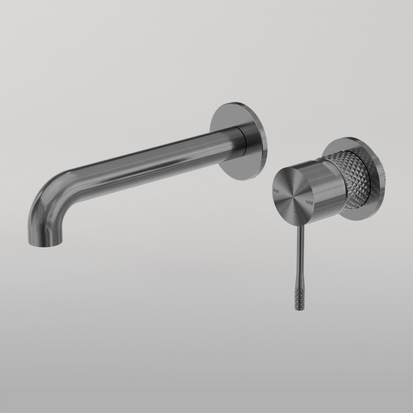 Nero Opal Wall Basin/Bath Mixer Separate Back Plate 230mm Graphite