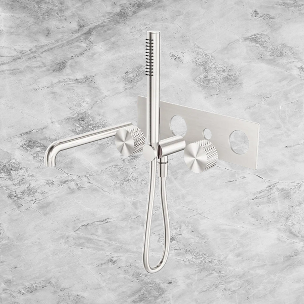 Nero Opal Progressive Shower System with Spout 230mm (Trim Kit Only) Brushed Nickel