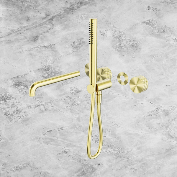 Nero Opal Progressive Shower System Separate Plate with Spout 230mm (Trim Kit Only) Brushed Gold