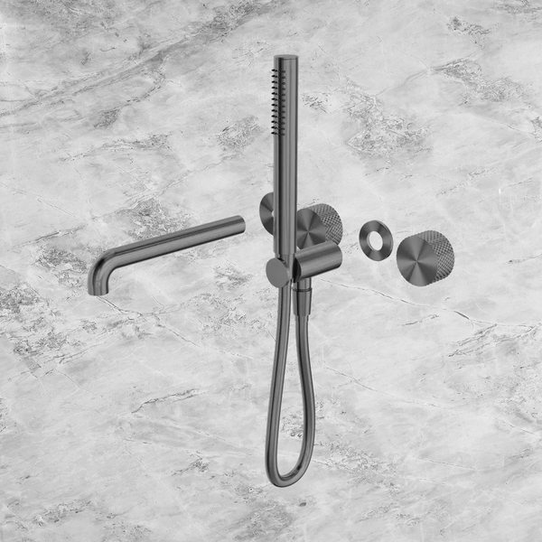 Nero Opal Progressive Shower System Separate Plate with Spout 230mm (Trim Kit Only) Graphite