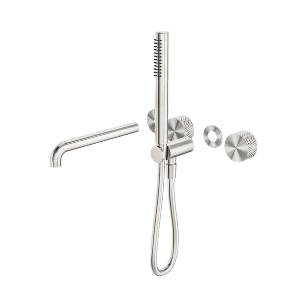 Nero Opal Progressive Shower System Separate Plate with Spout 250mm (Trim Kit Only) Brushed Nickel