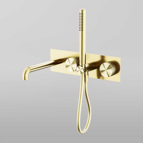 Nero Opal Progressive Shower System With Spout 230mm Brushed Gold