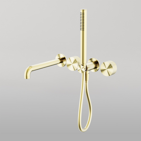 Nero Opal Progressive Shower System Separate Plate With Spout 230mm Brushed Gold