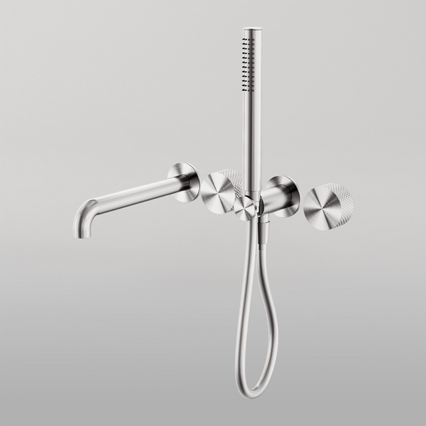 Nero Opal Progressive Shower System Separate Plate With Spout 250mm Brushed Nickel