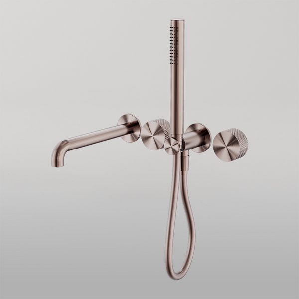 Nero Opal Progressive Shower System Separate Plate With Spout 250mm Brushed Bronze