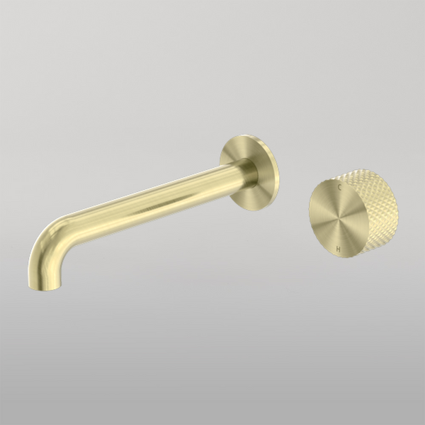 Nero Opal Progressive Wall Basin/Bath Set 160mm Brushed Gold