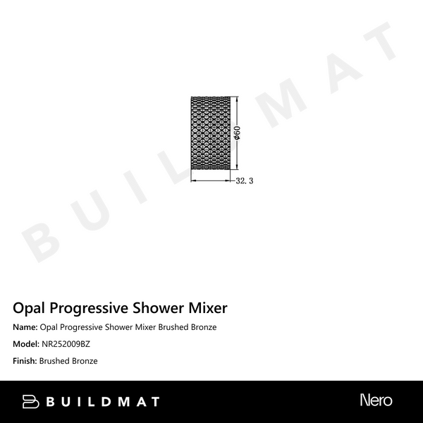 Nero Opal Progressive Shower Mixer Brushed Bronze