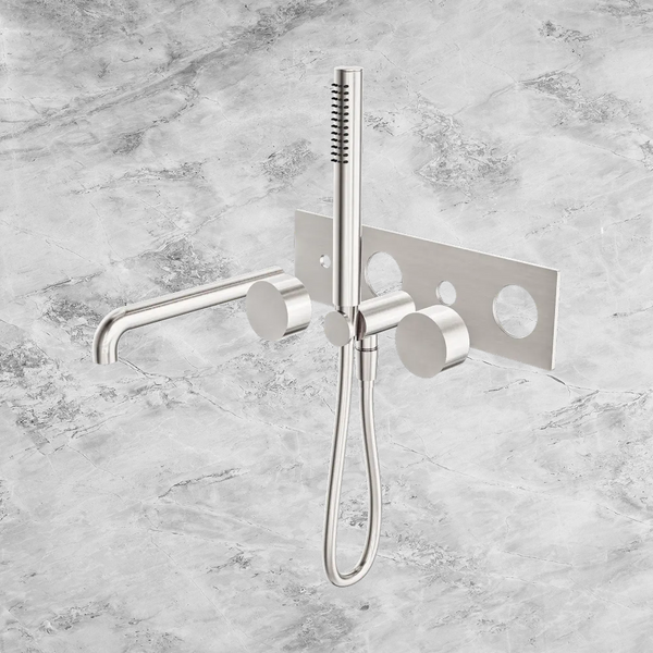 Nero Kara Progressive Shower System with Spout 230mm (Trim Kit Only) Brushed Nickel