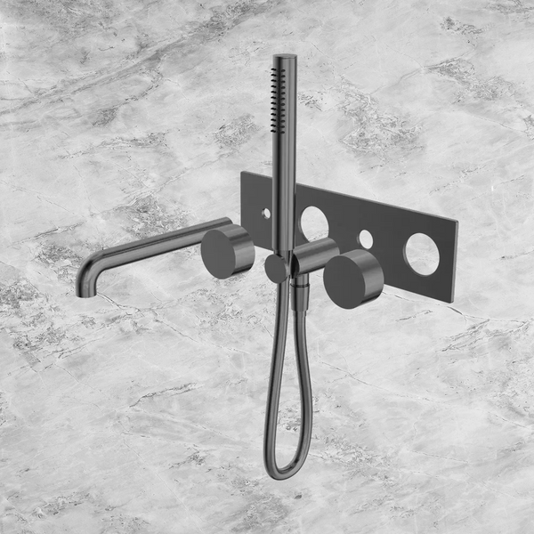 Nero Kara Progressive Shower System with Spout 250mm (Trim Kit Only) Gunmetal