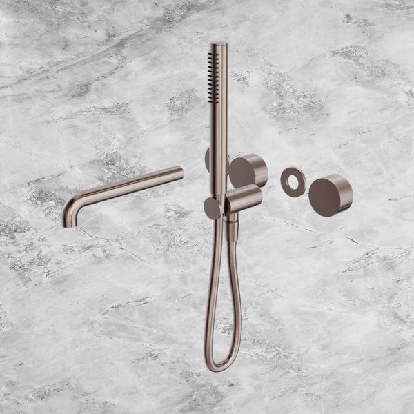 Nero Kara Progressive Shower System Separate Plate with Spout 230mm (Trim Kit Only) Brushed Bronze