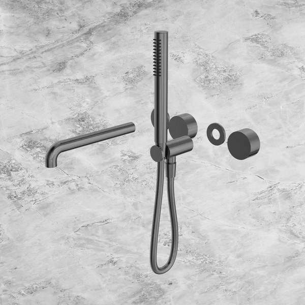 Nero Kara Progressive Shower System Separate Plate with Spout 230mm (Trim Kit Only) Gunmetal