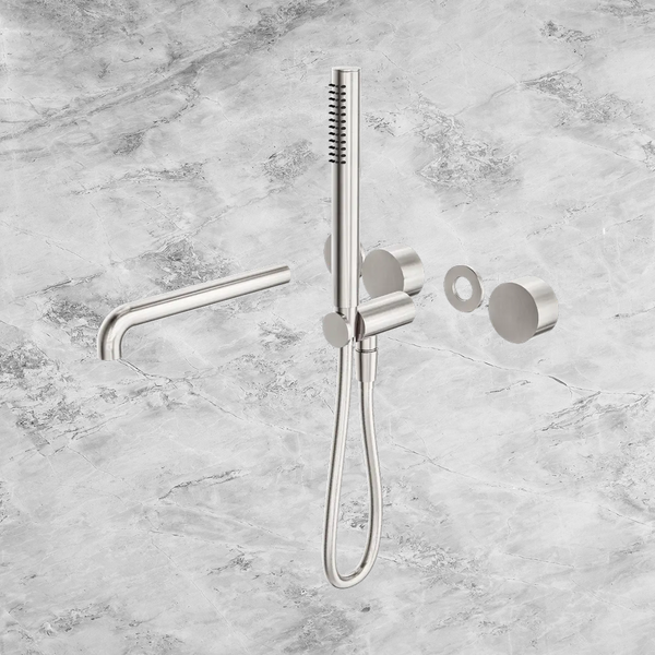 Nero Kara Progressive Shower System Separate Plate with Spout 250mm (Trim Kit Only) Brushed Nickel
