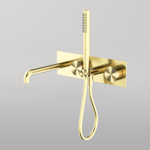 Nero Kara Progressive Shower System With Spout 230mm Brushed Gold