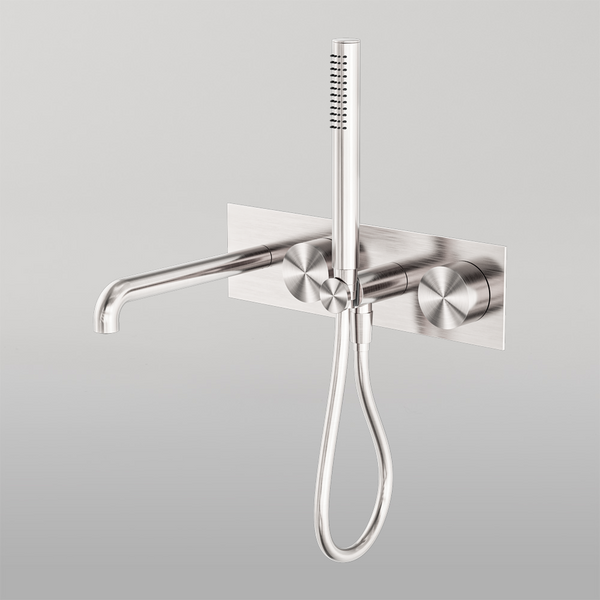Nero Kara Progressive Shower System With Spout 250mm Brushed Nickel