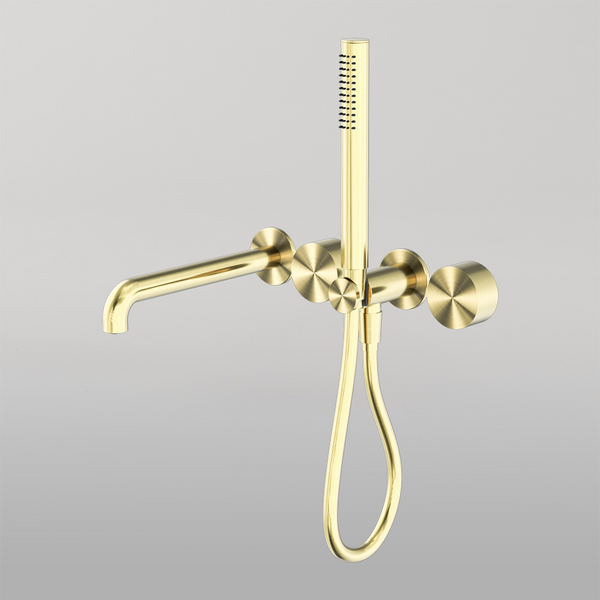 Nero Kara Progressive Shower System Separate Plate With Spout 230mm Brushed Gold