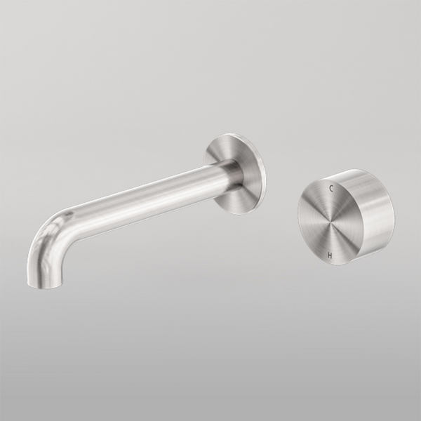 Nero Kara Progressive Wall Basin/Bath Set 120mm Brushed Nickel