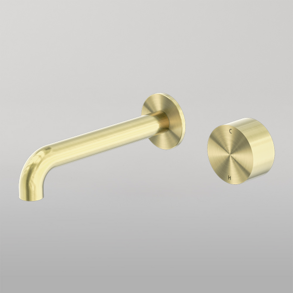 Nero Kara Progressive Wall Basin/Bath Set 260mm Brushed Gold