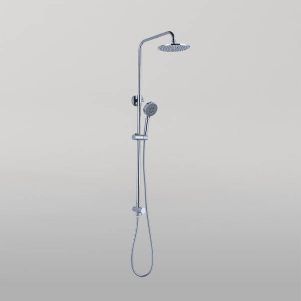 Nero Dolce Round Twin Shower Bottom Inlet Chrome