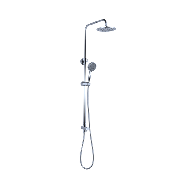 Nero Dolce Round Twin Shower Bottom Inlet Chrome