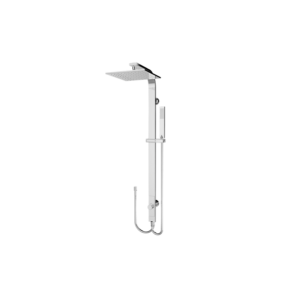 Nero Astra Rain Square Twin Shower Double Hose Chrome