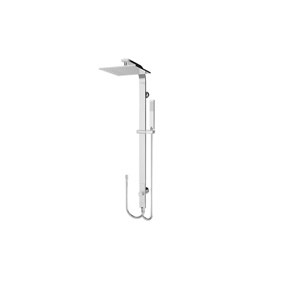 Nero Astra Rain Square Twin Shower Double Hose Chrome